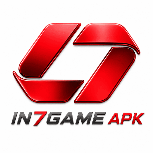 Modern IN7 App and IN7 APK logo on a white background featuring a clean red icon for Android gaming branding.